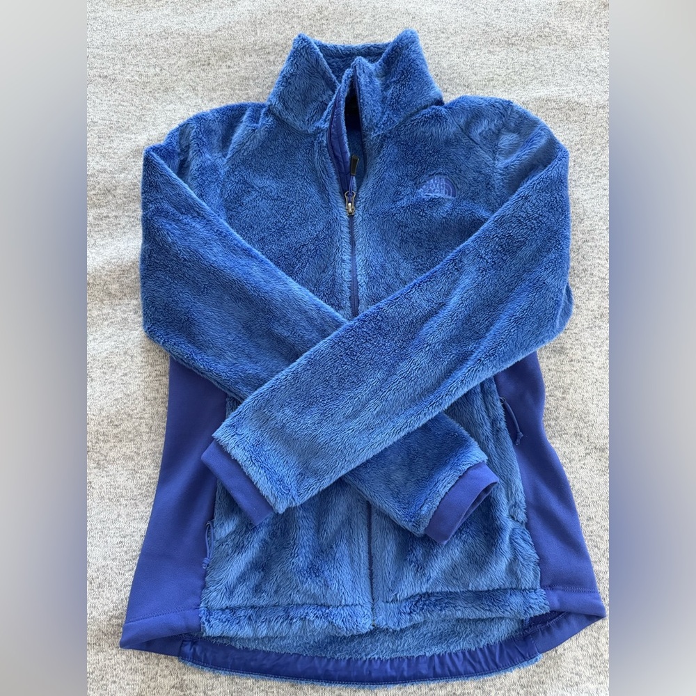 The North Face blue Osito Tech Sherpa furry royal blue jacket women’s Small